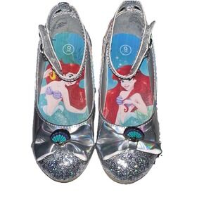 Disney Princess Girls Shoes 6 Toddler  Dress Shoes Silver Little Mermaid
